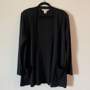Exclusively Misook Black Acrylic Open Cardigan